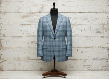 Mint Green and Blue Checkered Jacket