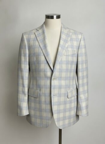 White and Blue Checkered Jacket